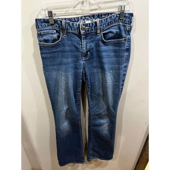 Eddie Bauer Jeans Womens S6 Bootcut Blue Mid Rise Denim Cowboy Western Casual - Picture 1 of 10